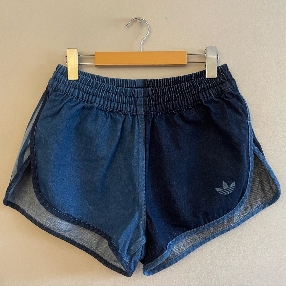 adidas two tone denim-style shorts